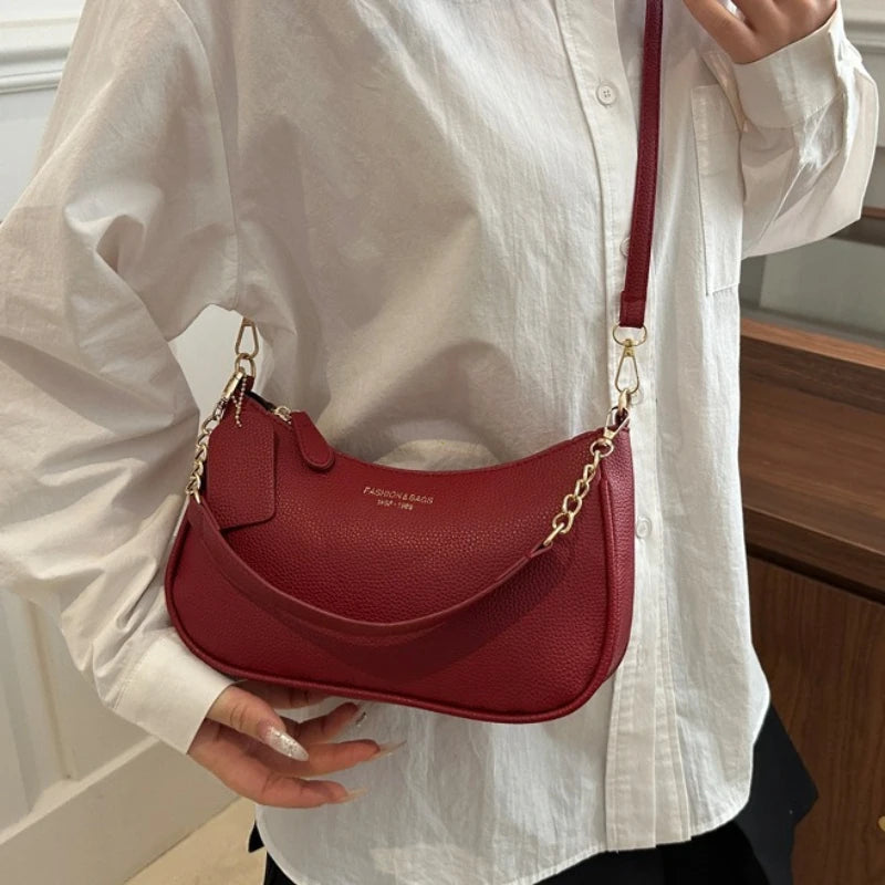 Faionable Casual Crossbody Bag Women S Oulder Trendy Design Spring Underarm Soft Pu Leather Color