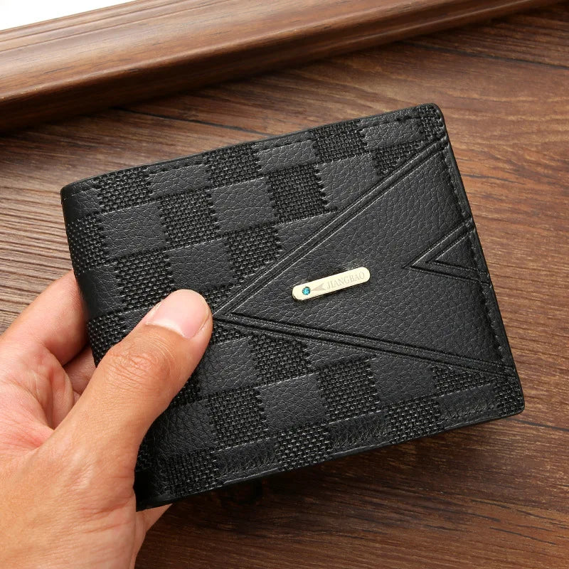 Men S Wallet Short Business Youth Horizontal Light Luxury Multi-Card Folding Large Capacity