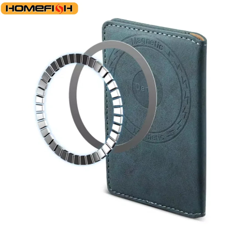 Homefish Artificial Leather Credit Card Magnetic Elastic Wallet 3 Slot Strong Accessories Id Clip