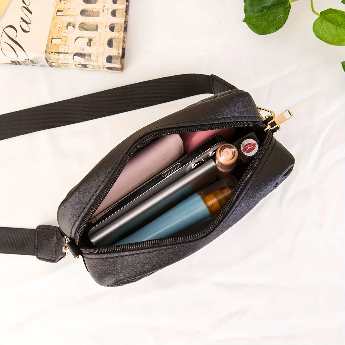 Quilted Crossbody Bag Small PU Leather Shoulder Purse