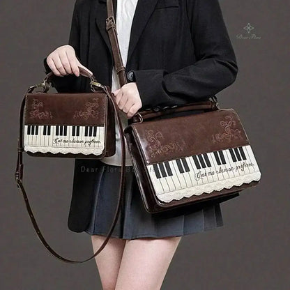 Piano Ita Bag – Vintage Brown Crossbody Shoulder Bag for Women