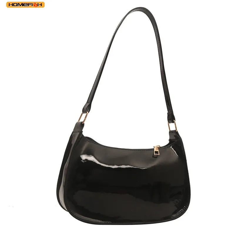Homefish Pu Leather Underarm Bag Solid Color Women Daily Commuter Shoulder Versatile Mini Handbag