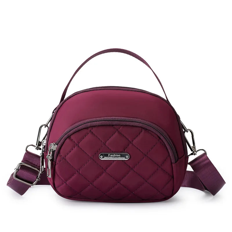 Waterproof Nylon Fabric Diamond-Shaped Single-Shoulder Crossbody Bag Ladies - Waterproof