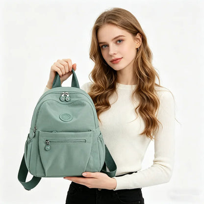 Multi-Pocket Nylon Tote Bag Lightweight Nylon Backpack Women - Waterproof