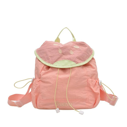 Cute Watermelon Flap Drawstring Backpack Fruit Print Small Rucksack Top Handle