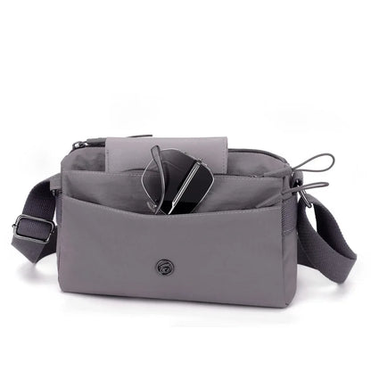 Lightweight Nylon Crossbody Bag – Multi-Pocket Shoulder Bag