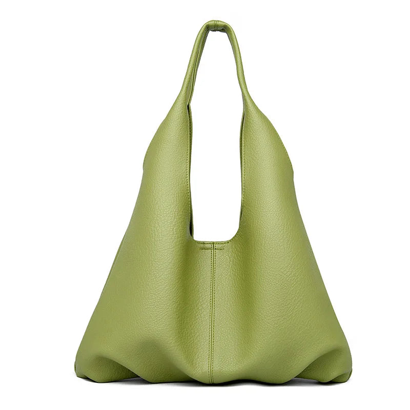 Oversized Soft Leather Hobo Tote Bag Spacious Stylish Versatile Handbag Armpit Shoulder Bags
