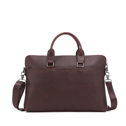 Casual Pu Leather Men S Handbag Briefcase Retro Business 15 6 Inch Multi-Function Computer Bag
