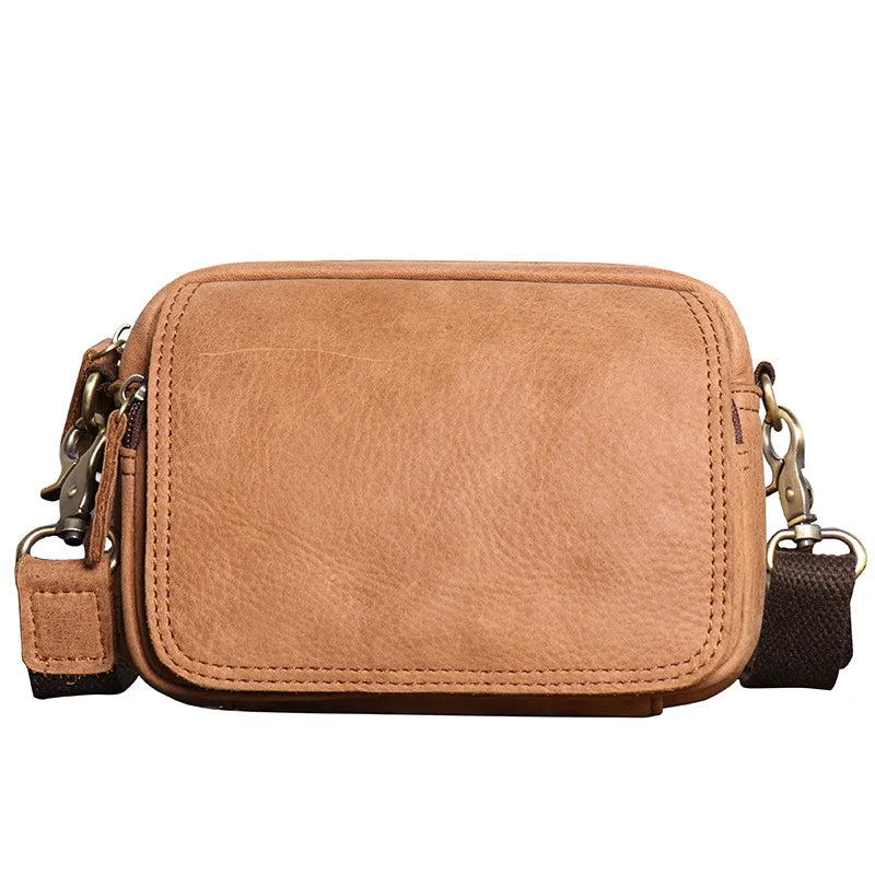 Retro Matte Men S Single-Shoulder Bag Multi-Functional Belt Mobile Phone Waist Bag