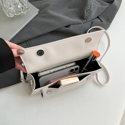 Retro Small Rivets Pu Leather Shoulder Bag Women Trend Y2k Luxury Handbags Purses Females Crossbody
