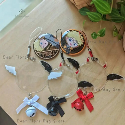 Ita Bag Pin Badge Protector – Angel & Devil Wings with Bell Charm