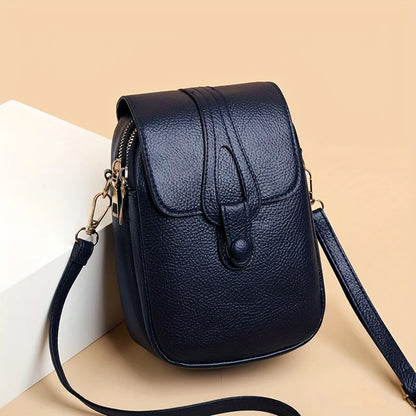 Stylish Flip Open Pu Leather Crossbody Bags Women Versatile Shoulder Purses Phone Pouch Pocket
