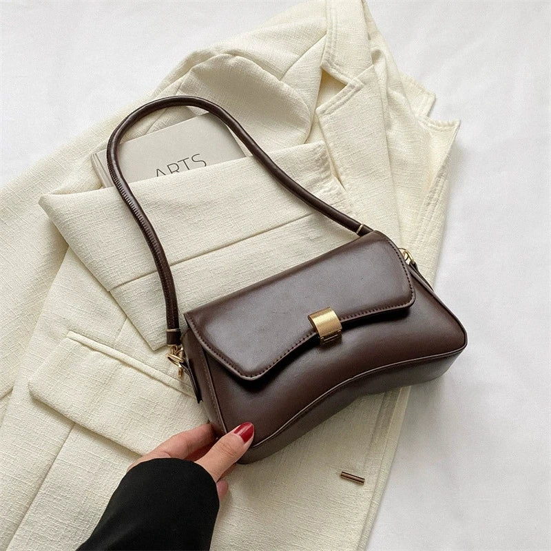 Vegan Leather Crossbody Bag – Lightweight Flap Purse for Office & Daily Use