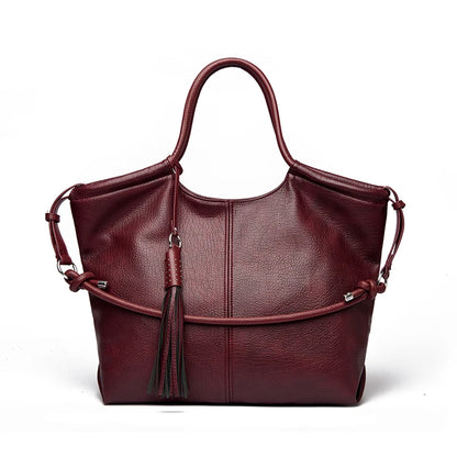 Large PU Leather Tote Bag – Women's Luxury Shoulder Hobo Bag