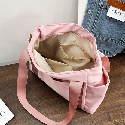 Chic Large Capacity Tote Bag Women Lightweight Durable Oxford Fabric Handbag Shoulder Bag