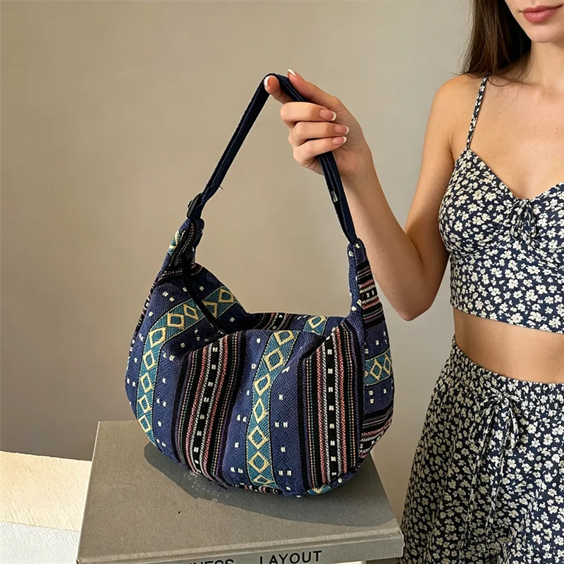 Boho Crossbody Bag – Ethnic Tribal Pattern Hobo Shoulder Purse