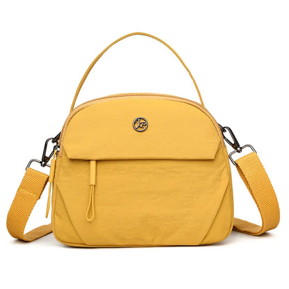 Fashiona Nylon Crossbody Bags Top Handle Bag Adjustable Wide Strap Multi Zipper Pockets Lightweight