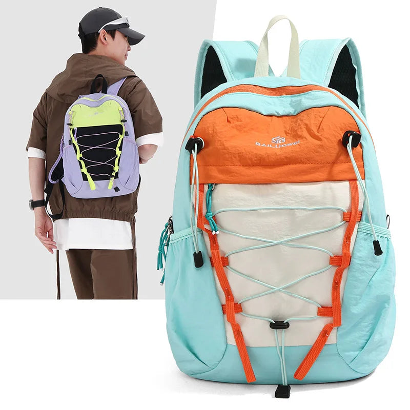 Double-Shoulder Bag Nylon Fabric Drawstring Schoolbag