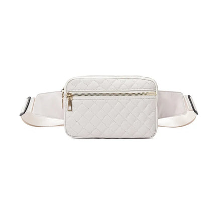 Waist Bag Women Embroidery Line Rhomb Shoulder Cross-Body Leisure All Match Breast Large Capacity