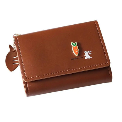 Cute Bunny Girl Three Fold Short Wallet Simple Student Small Kawaii