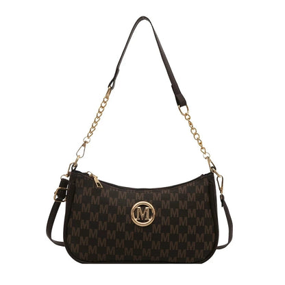 Crossbody Shoulder Bag for Women – Monogram Chain Strap Handbag