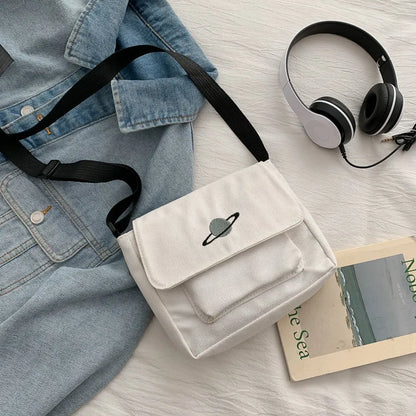Solid Color Small Canvas Bag Bags Women Messenger Youth Famale Large Capacity Shoulder Cross Ladies