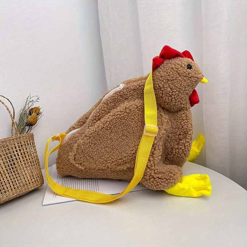 Plush Chicken Crossbody Bag – Cute Animal Shoulder Bag