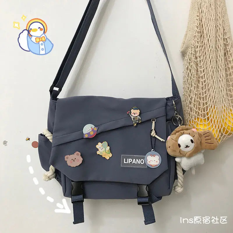 Canvas Crossbody Messenger Bag – Cute Casual Shoulder Bag for Women