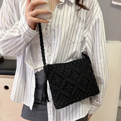 Crochet Shoulder Bag – Boho Macrame Handbag for Women