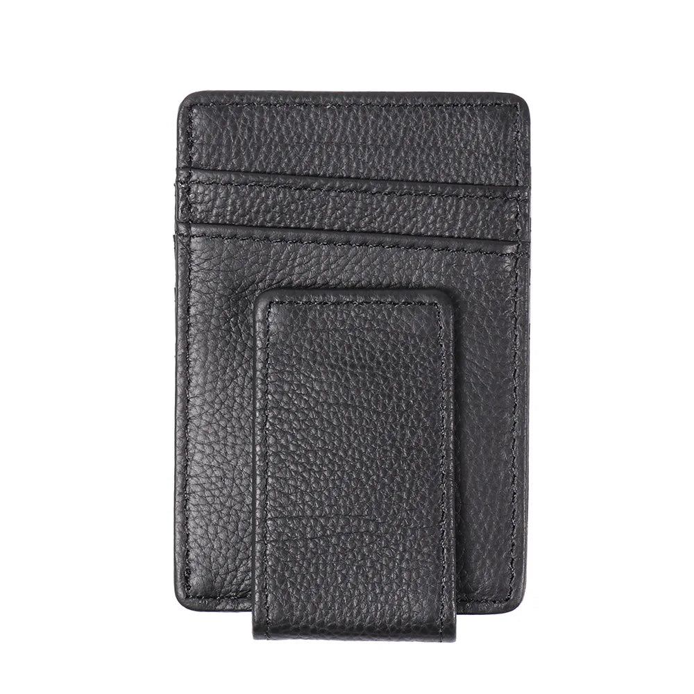 Crazy Horse Cowhide Men S Rfid Card Case Multi-Slot Magnetic Card Holder