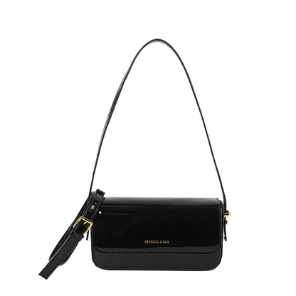 Glossy Patent Leather Crossbody Shoulder Bag for Women