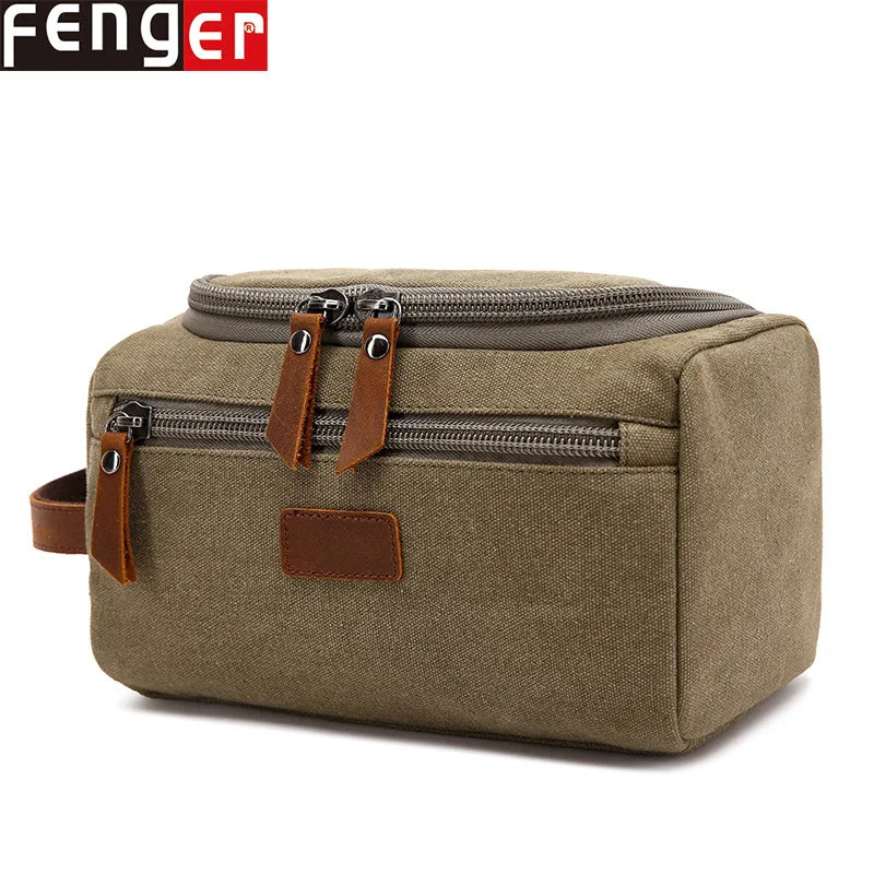 Large-Capacity Multi-Functional Cosmetic Bag Canvas Wear-Resistant Zipper Cosmetic Bag
