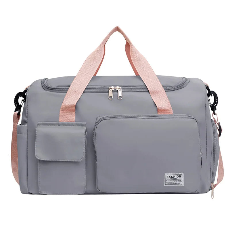 Women's Gym Bag with Shoe Compartment – Nylon Travel Duffel Bag