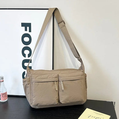 Crossbody Bag with Dual Front Pockets – Large Capacity Shoulder Purse