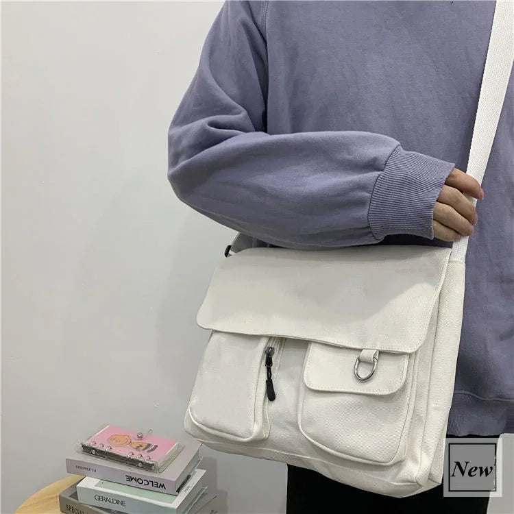 Cute Canvas Messenger Bag for Women – Kawaii Printed Shoulder Satchel