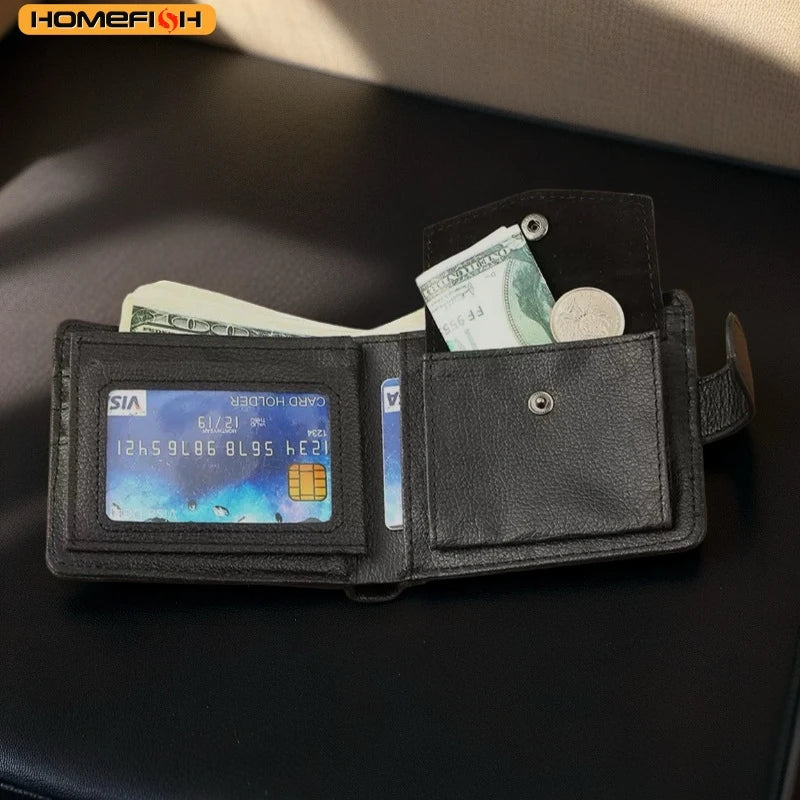 Homesifh Men Wallets Leather Zipper Purse Man Slim Card Horders Male Short Multi-Card Wallet Coin