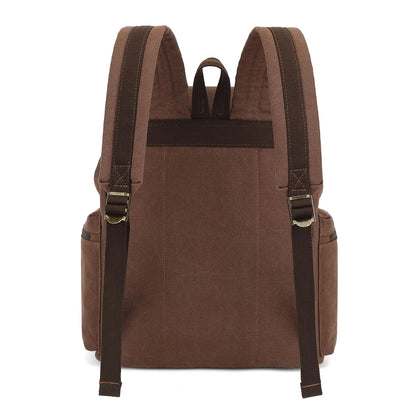 Retro Bag Lid Wear-Resistant Canvas Men S Backpack Large Capacity 15 6-Inch Computer-Stored Travel