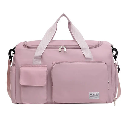 Women's Gym Bag with Shoe Compartment – Nylon Travel Duffel Bag