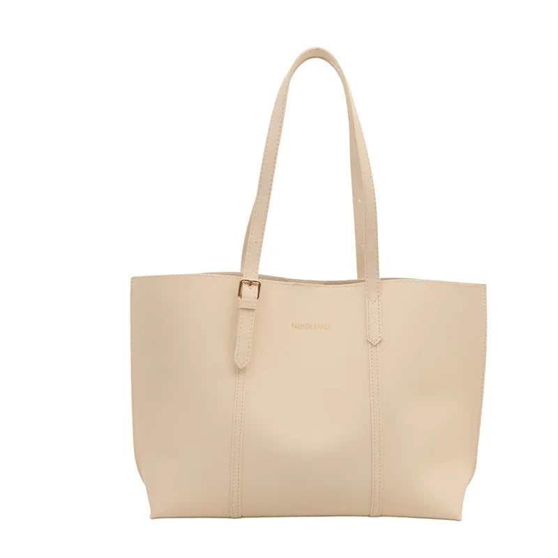 Leather Tote Bag – Large Capacity Women's Work Shoulder Bag