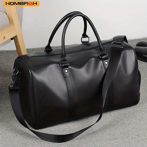Homefish Pu Waterproof Fitness Sports Bag Retro Large Capacity Duffle Motorcycle Training Short