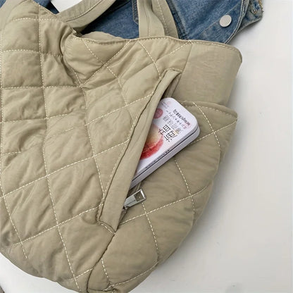 Quilted Tote Bag – Large Capacity Women's Shoulder Handbag
