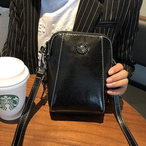 Vertical Square Spliced Commuting Single-Shoulder Bag Women