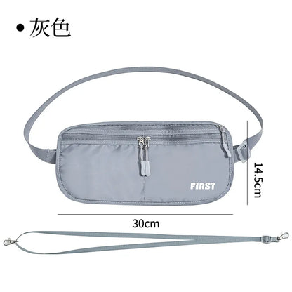 Multifunctional Folding Breathable Sports Casual Canvas Invisible Anti-Theft Close Riding Belt Bag