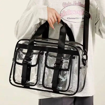 Clear Crossbody Beach Bag – Large Capacity Transparent Jelly Tote