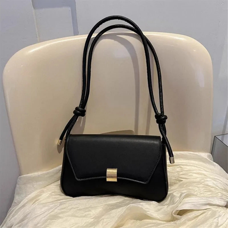 Stylish Versatile Shoulder Underarm Bag Simple Metal Buckle Handbag Messengerbag