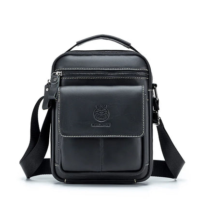 Top-Grain Cowhide Men S Single-Shoulder Bag Crossbody Leather Hand-Held Large-Capacity Bag