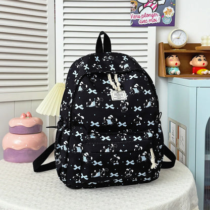 Sweet Cool Cartoon Animal Pattern Girl Backpack Lightweight Nylon Large Capacity Multifunctional