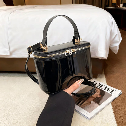 Fashionable Retro Women Shoulder Bags Solid Color Pu Strap Large Capacity Internal Pocket Waterproof