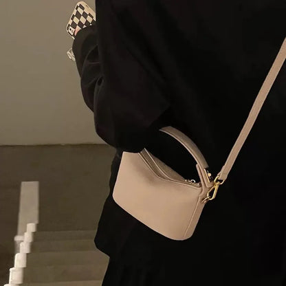 Gold Turn Lock Crossbody Shoulder Bag for Women