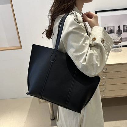 Large Leather Tote Bag – Retro Faux Leather Work & Commuter Handbag